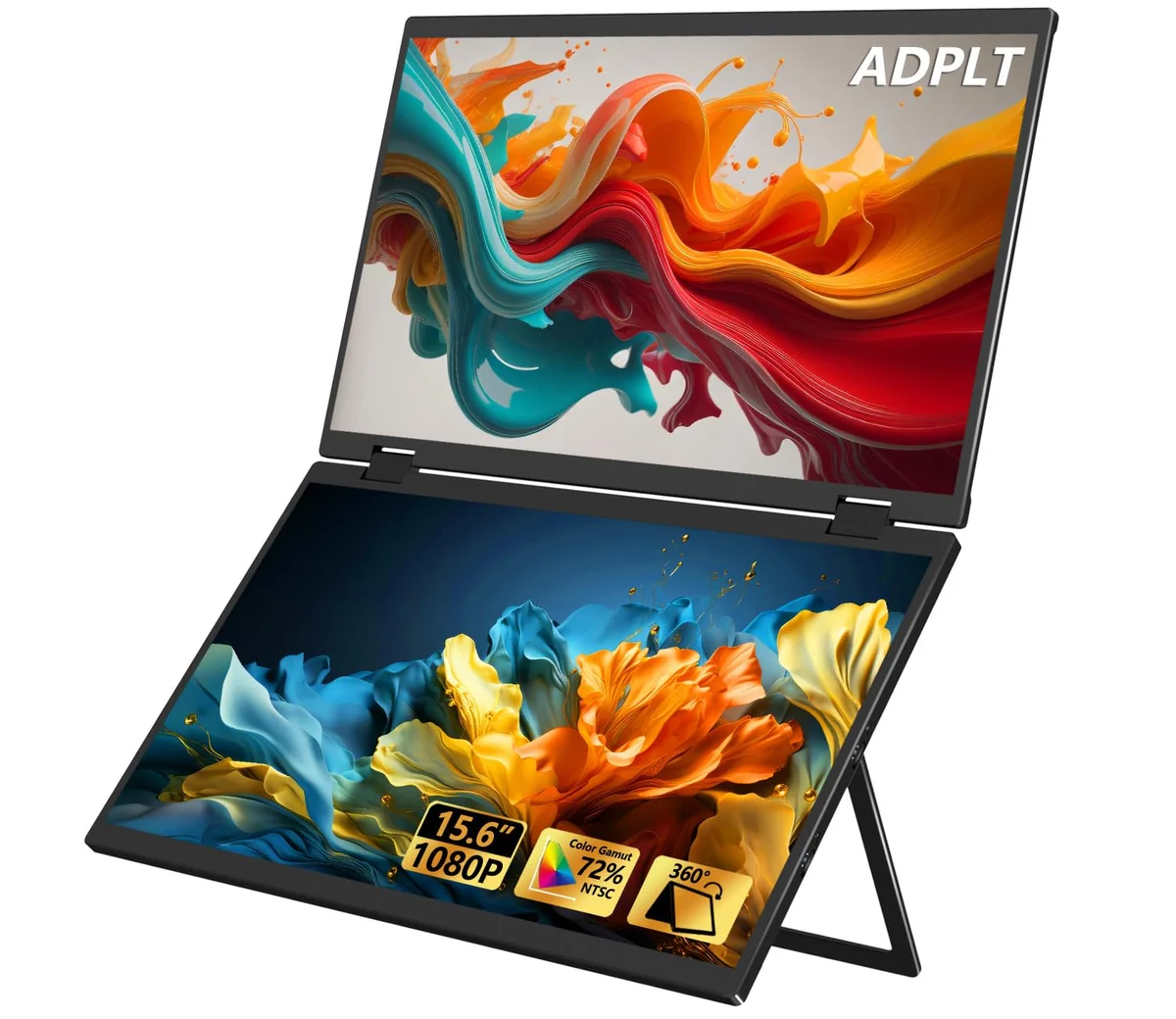 Laptop Screen Extender Dual 15.6" FHD Portable Monitor 1080P Folding Triple Monitor for Wins
