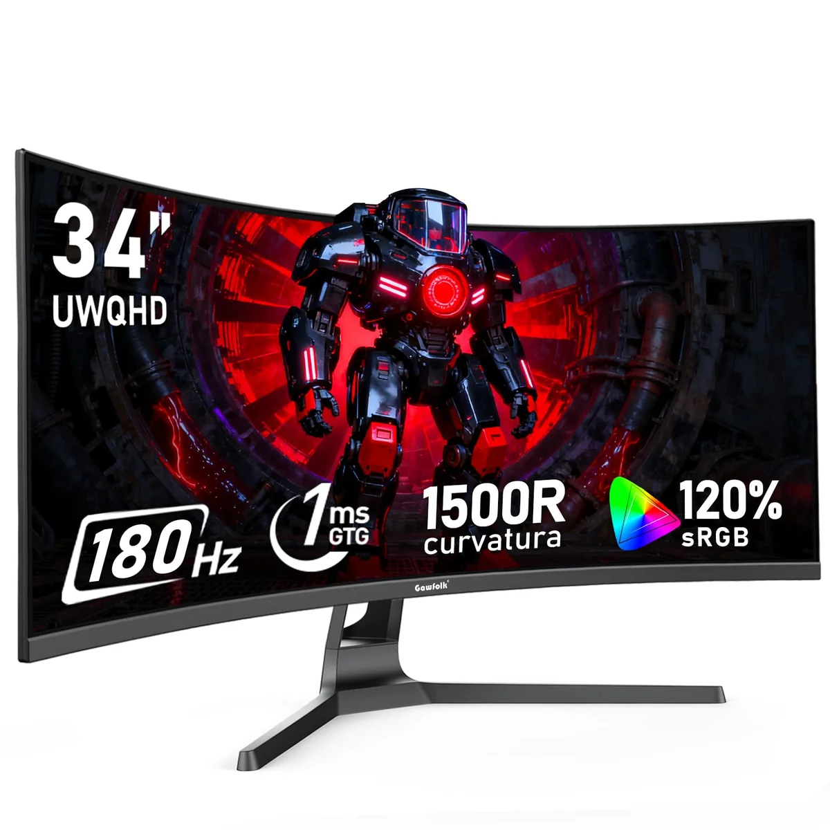 Gawfolk 34 Inch Ultrawide Curved 180Hz Gaming Computer Monitor